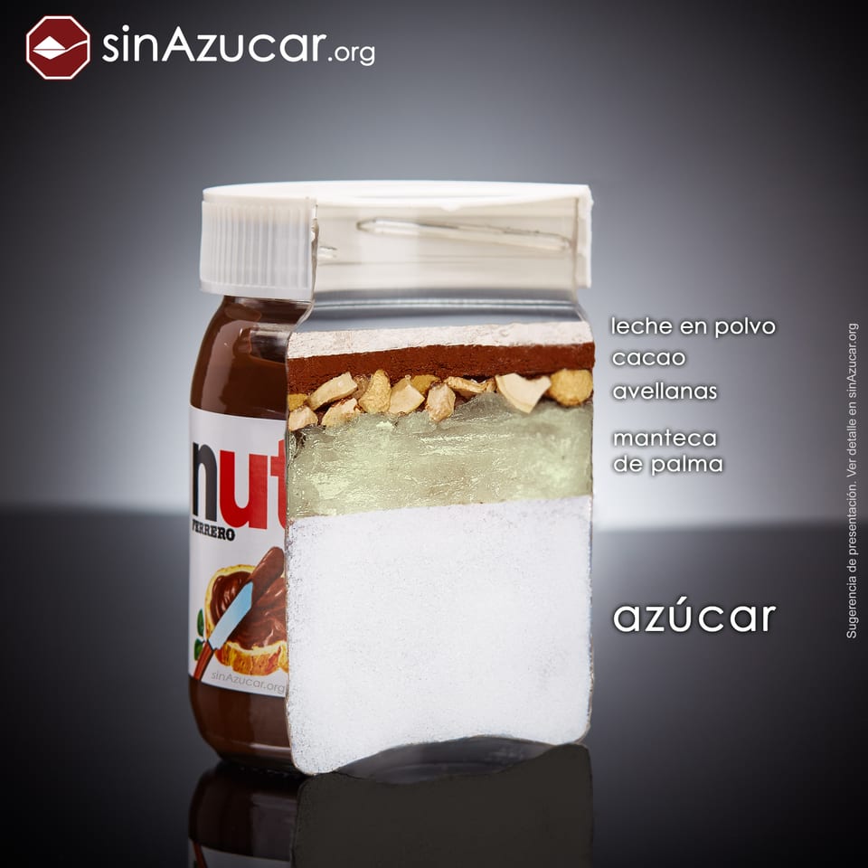 Nutella: el 56,8 % es azúcar